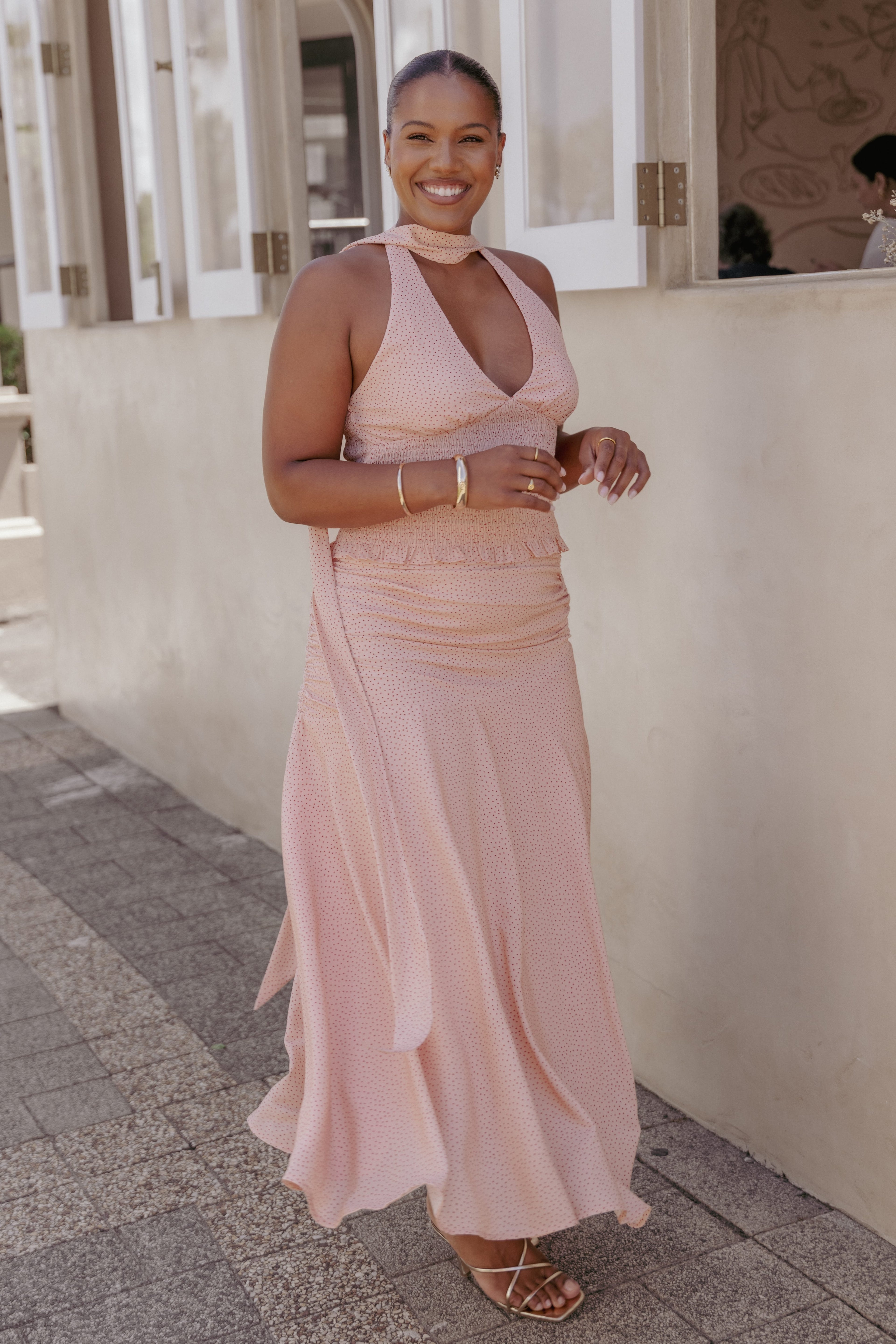 Cinthia Top - Peach Polka Dot